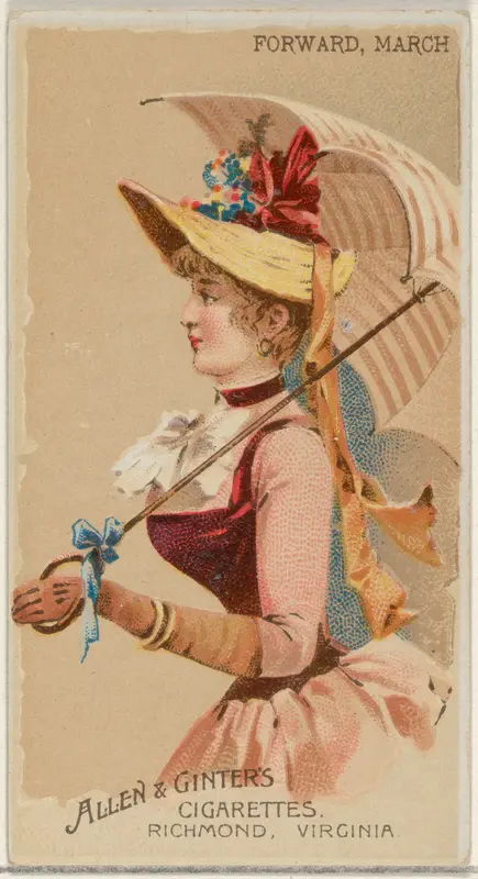 Forward, March, from the Parasol Drills series (N18) for Allen & Ginter Cigarettes Brands Wall Art by Allen & Ginter - High-Resolution Digital Print