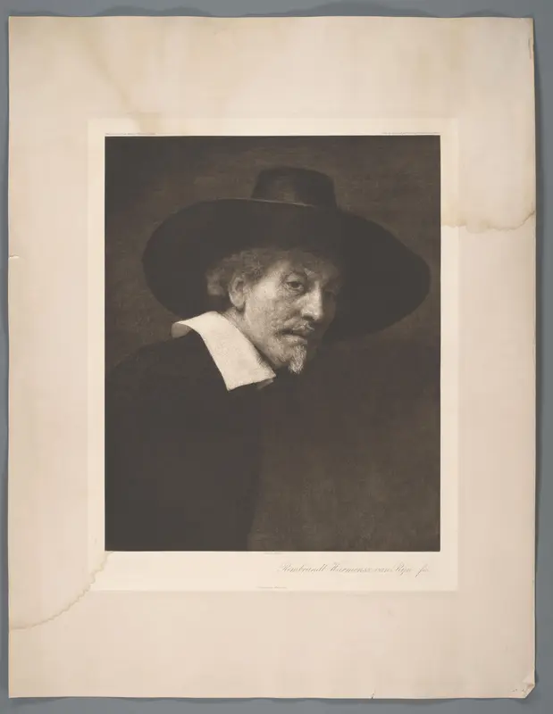 Fotoreproductie van een fragment van het schilderij De Staalmeesters door Rembrandt van Rijn Wall Art by anonymous - High-Resolution Digital Print