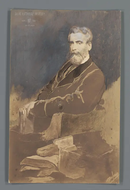Fotoreproductie van een geschilderd portret van John Lothrop Motley Wall Art by anonymous - High-Resolution Digital Print