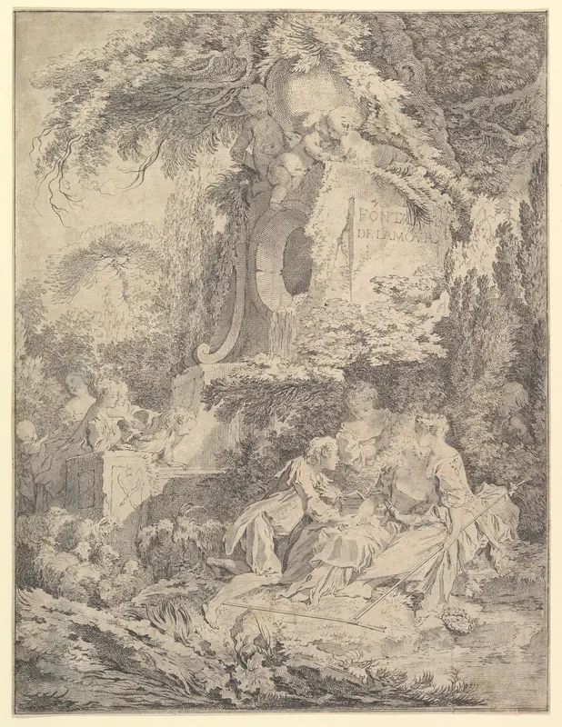 Fountain of Love Wall Art by Pierre Aveline - High-Resolution Digital Print