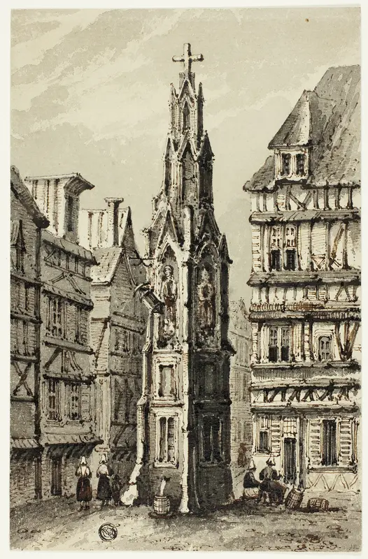 Fountain Tower in Old City Wall Art by Unknown artist - High-Resolution Digital Print