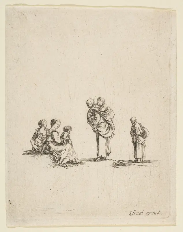 Four Beggar Women Wall Art by Stefano della Bella - High-Resolution Digital Print