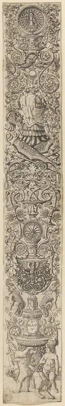 Four Children Playing, plate seven of Twelve Ornament Panels Wall Art by Giovanni Antonio da Brescia - High-Resolution Digital Print