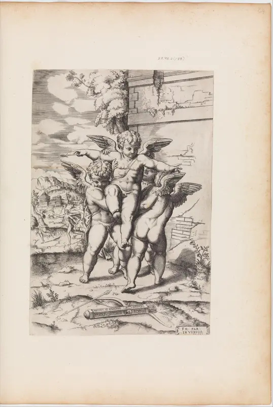 [Four Cupids; Apollo and Daphne in the Background]