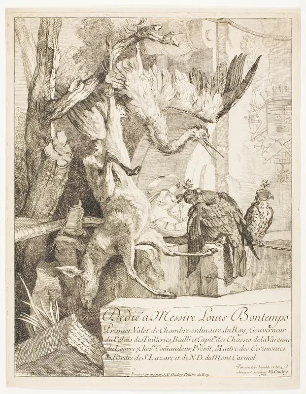 Four Hunting Subjects, No. 1 Wall Art by Jean-Baptiste Oudry - High-Resolution Digital Print