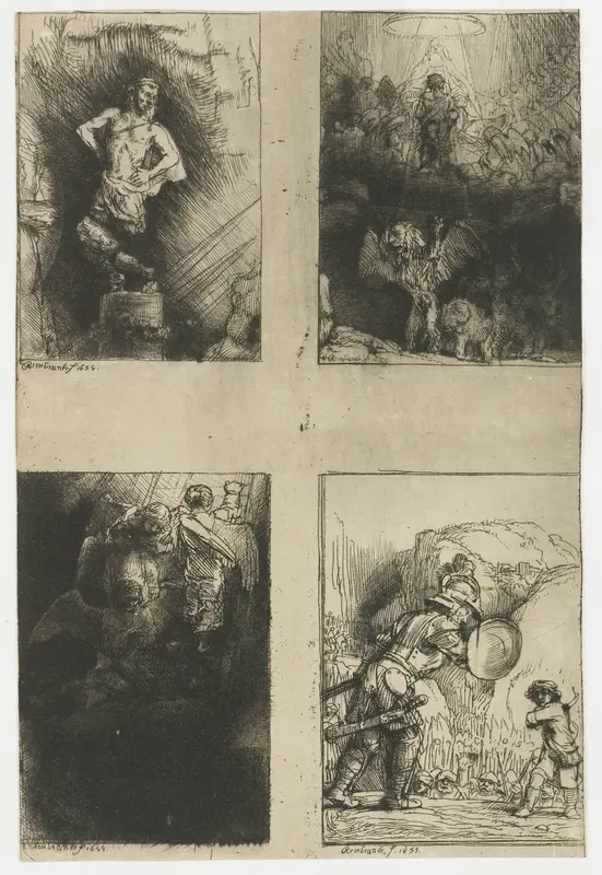 Four illustrations to Menasseh Ben Israel's 'Piedra Gloriosa' Wall Art by Unknown - High-Resolution Digital Print