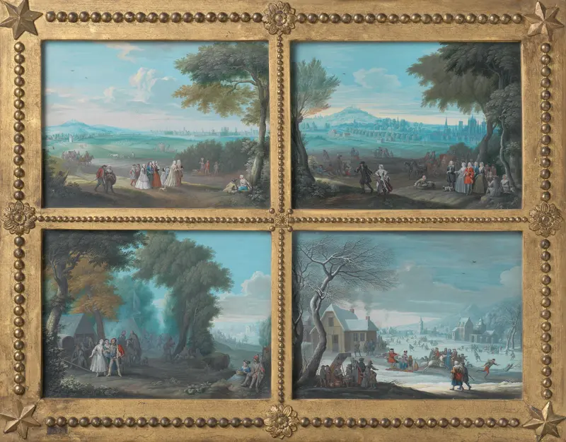 Four Landscapes, Representing the Four Seasons Wall Art by anonymous - High-Resolution Digital Print