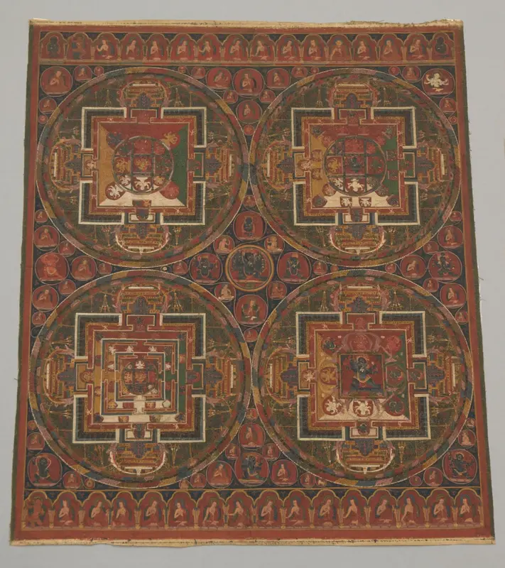 Four Mandalas of the Guhyasamaja Cycle Wall Art by Unknown - High-Resolution Digital Print