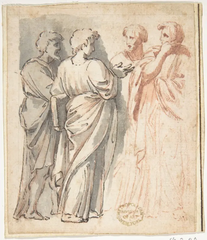 Four Men Arguing Wall Art by Anonymous, Italian, 19th century - High-Resolution Digital Print