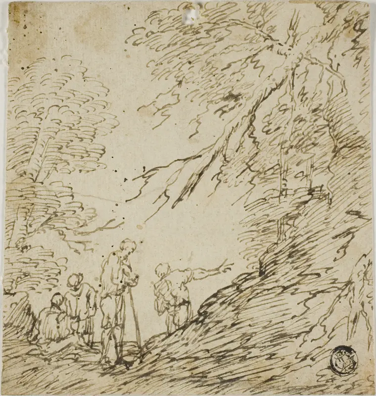 Four Men in Forest Wall Art by Salvator Rosa - High-Resolution Digital Print
