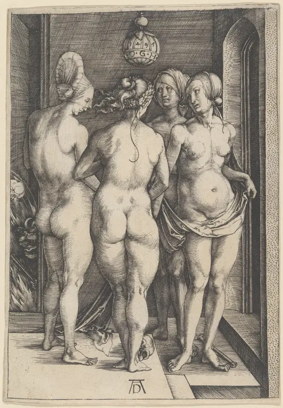Four Naked Women Wall Art by Albrecht Dürer - High-Resolution Digital Print