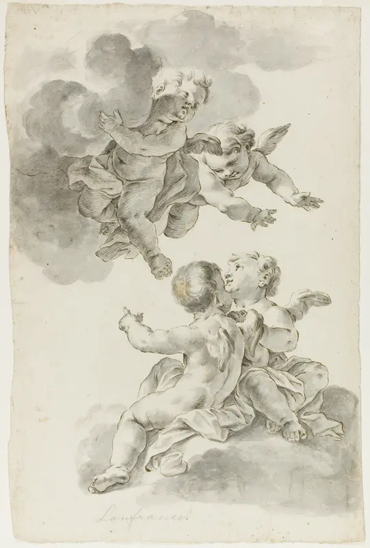 Four Putti Wall Art by Giovanni Battista Gaulli - High-Resolution Digital Print