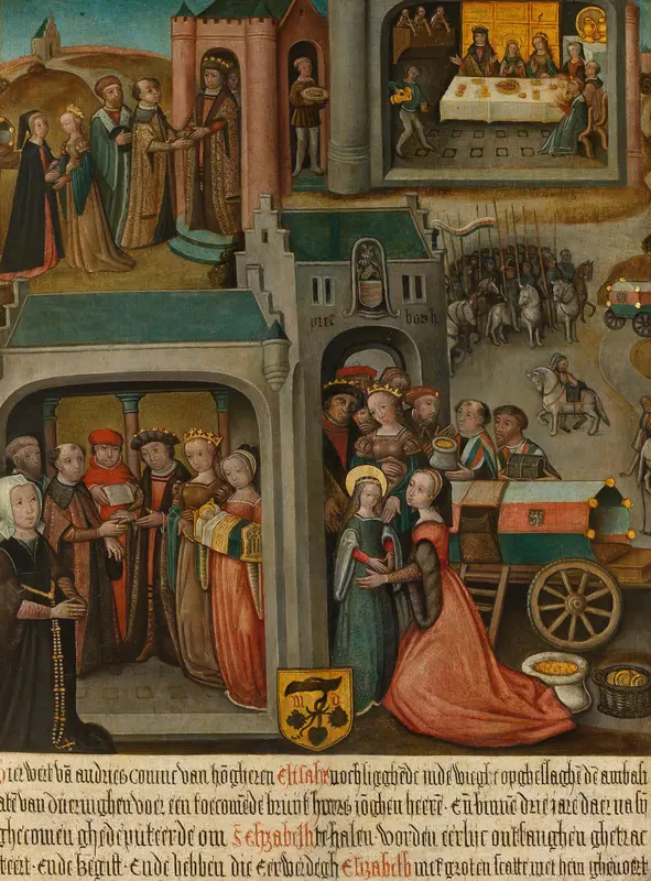 Four scenes from the legend of St Elizabeth of Hungary Wall Art by anonymous - High-Resolution Digital Print
