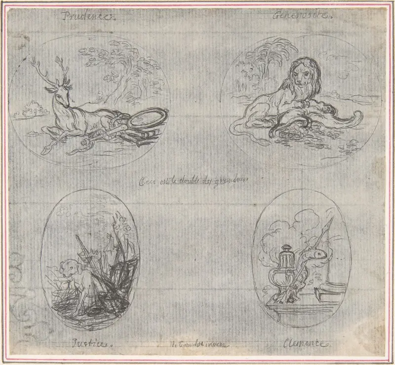 Four Small Allegories Wall Art by Hubert François Gravelot - High-Resolution Digital Print