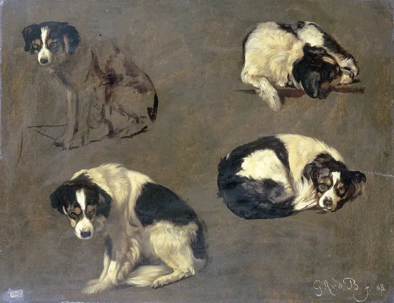 Four Studies of a Dog Wall Art by Unknown - High-Resolution Digital Print