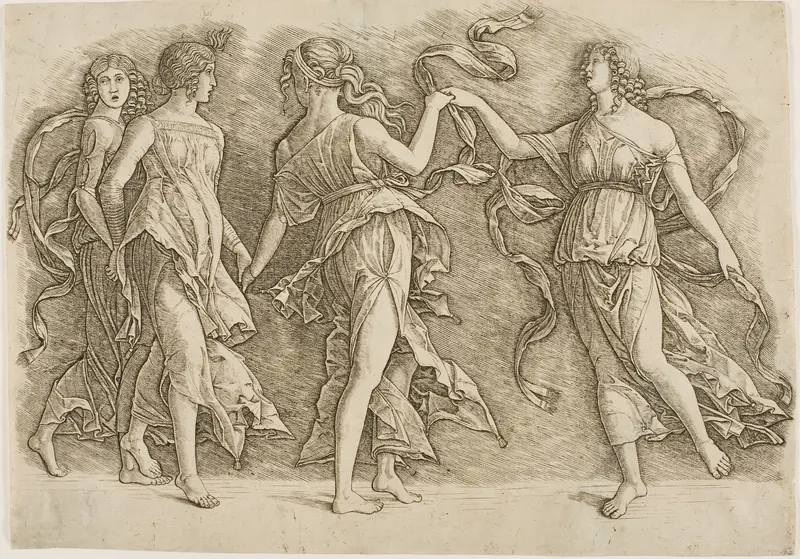 Four Women Dancing Wall Art by Andrea Mantegna - High-Resolution Digital Print