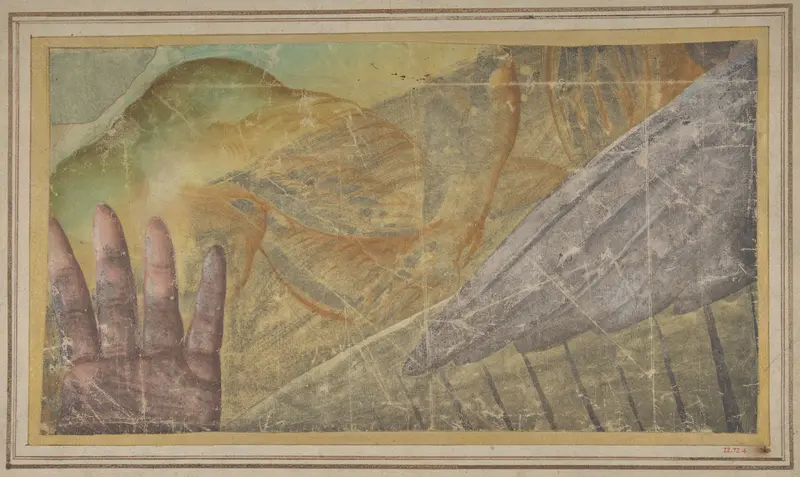 Fragment of a Tapestry Cartoon: Outstretched Hand, Body of a Seraph, and a Wing Wall Art by Raphael (Raffaello Sanzio or Santi) - High-Resolution Digital Print