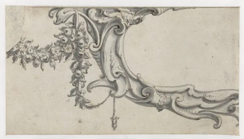 Fragment van een cartouche met een festoen Wall Art by Pieter Jansz - High-Resolution Digital Print