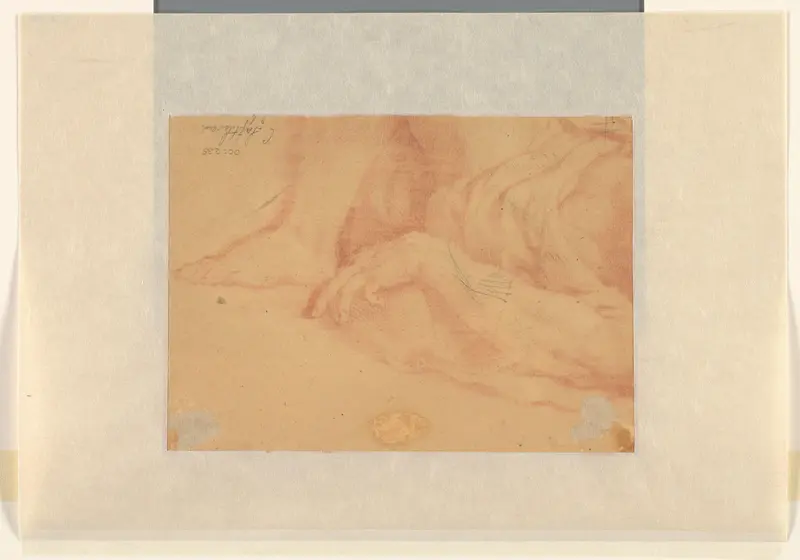 Fragment van een figuurstudie van een liggende man Wall Art by Unknown - High-Resolution Digital Print