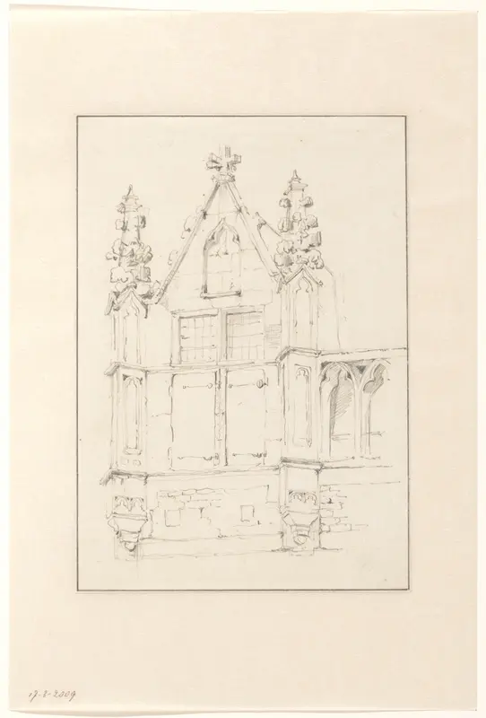 Fragment van een gotische gevel Wall Art by Cornelis Springer - High-Resolution Digital Print