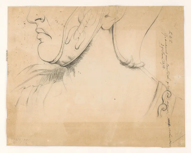 Fragment van een grotere tekening van een Romeinse soldaat Wall Art by Unknown - High-Resolution Digital Print