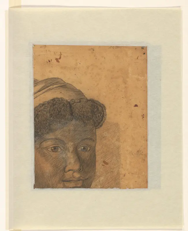 Fragment van een grotere tekening van een zwarte man Wall Art by Unknown - High-Resolution Digital Print