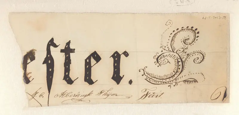 Fragment van een kalligrafie-oefening Wall Art by Unknown - High-Resolution Digital Print