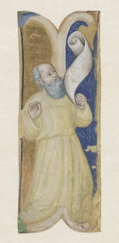 Fragment van een koorboek: onbekende profeet of monnik Wall Art by anonymous - High-Resolution Digital Print