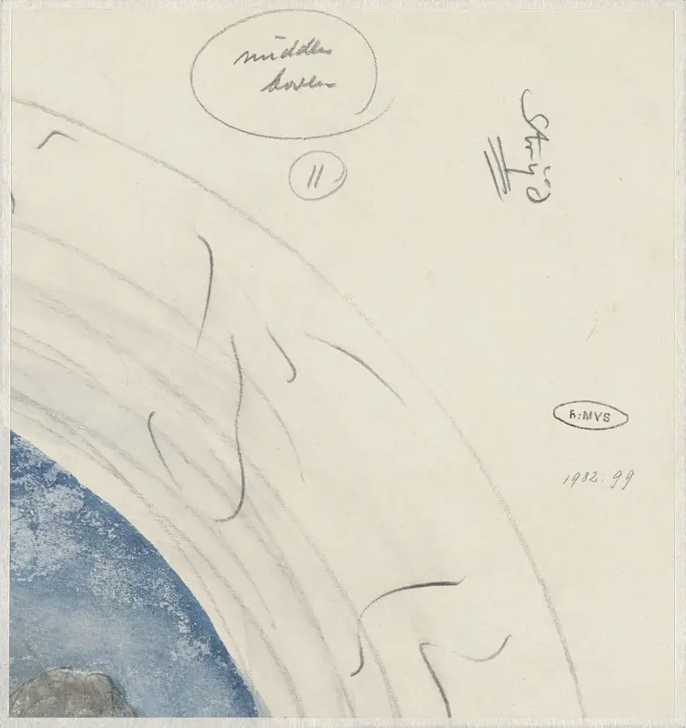 Fragment van een ontwerp voor een schotel van aardewerk genaamd Strijd Wall Art by Theo Colenbrander - High-Resolution Digital Print