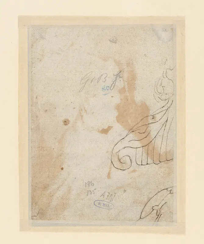 Fragment van een rechts afgesneden tekening Wall Art by Gerard ter Borch (I) - High-Resolution Digital Print