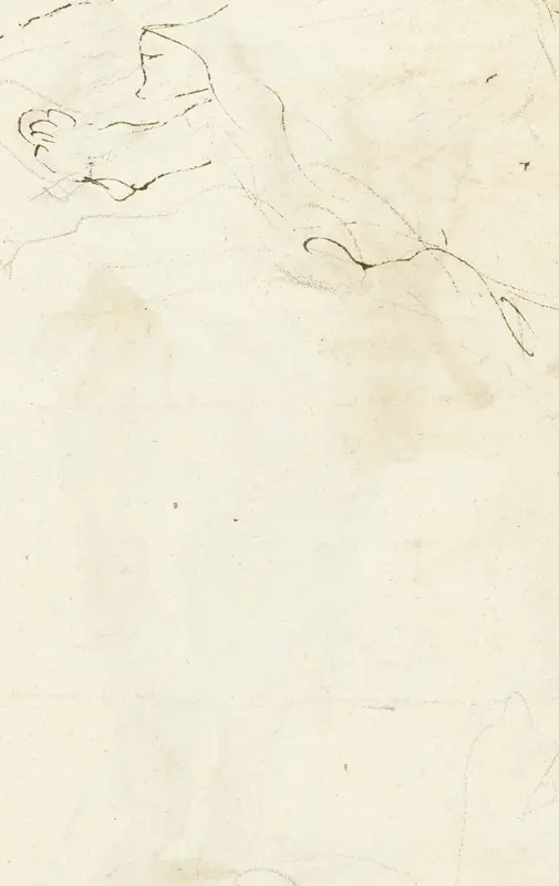 Fragment van een schets met een kind en een zittende figuur Wall Art by Giovanni Battista Tiepolo - High-Resolution Digital Print