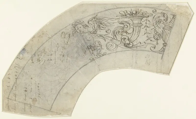 Fragment van een schetsblad met ontwerpen van interieurs Wall Art by anonymous - High-Resolution Digital Print