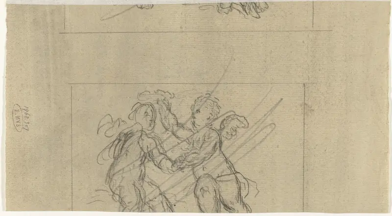 Fragment van een studie met twee putti Wall Art by Unknown - High-Resolution Digital Print