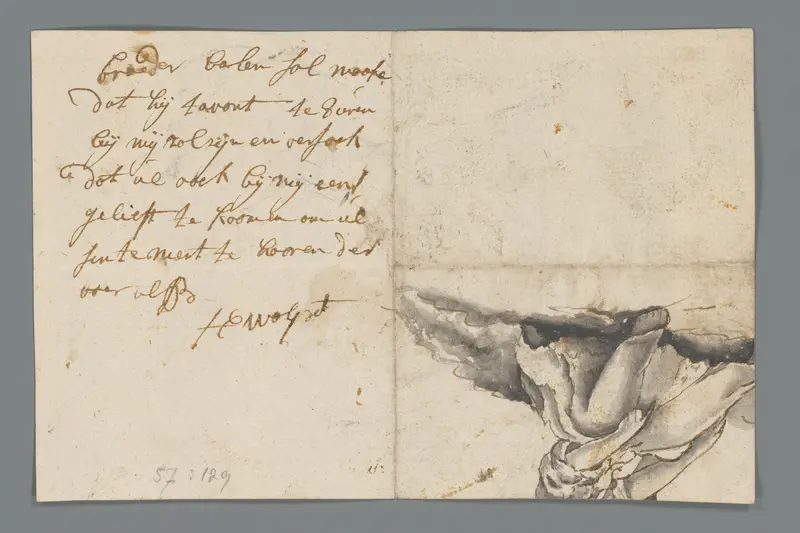 Fragment van een zittende figuur Wall Art by Matthijs Balen (1684-1766) - High-Resolution Digital Print