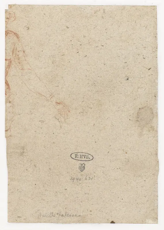 Fragment van staande figuur met uitgestrekte arm Wall Art by Unknown - High-Resolution Digital Print