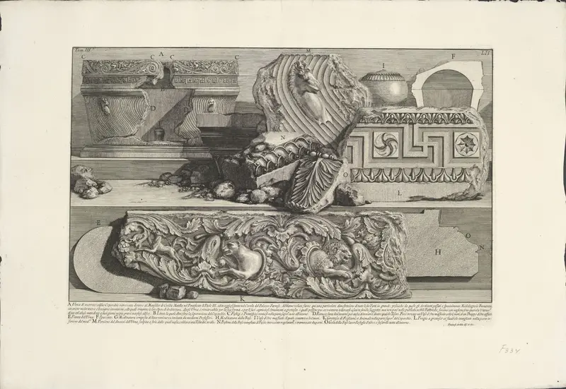 Fragmenten uit de Tombe van Caecilia Metella te Rome Wall Art by Unknown - High-Resolution Digital Print