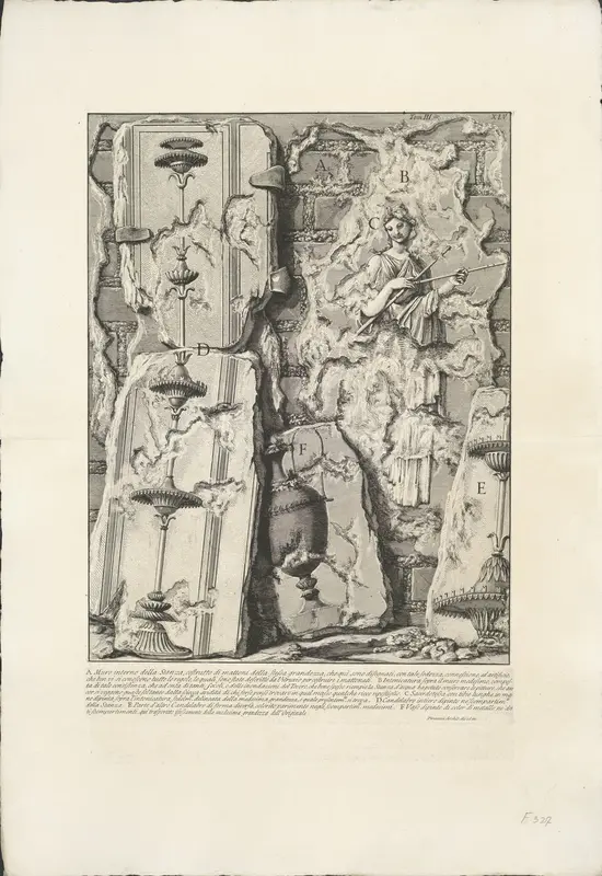 Fragmenten van beschilderde wanden uit de Piramide van Cestius te Rome Wall Art by Unknown - High-Resolution Digital Print
