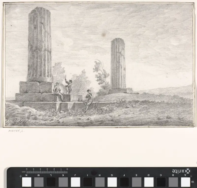 Fragmenten van twee zuilen van de Zeus Olympus tempel Wall Art by Louis Mayer - High-Resolution Digital Print