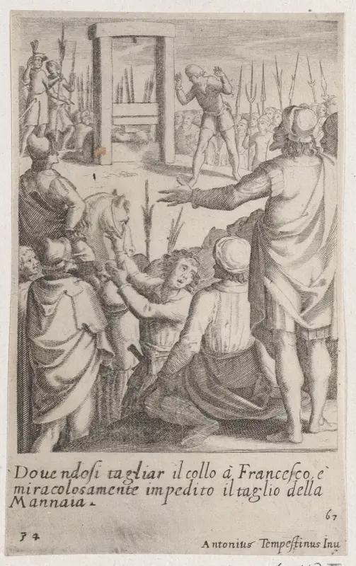 Francesco, from Scelta d'Alcuni Miracoli e Grazie della Santissima Nunziata di Firenze (Selection of Some Miracles and Graces that Occurred in the Church of the Annunziata in Florence) Wall Art by Jacques Callot - High-Resolution Digital Print