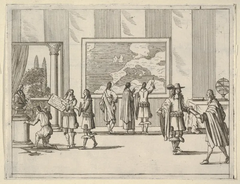Francesco I d'Este Invites Foreign Scholars to Court, from "L'Idea di un Principe ed Eroe Cristiano in Francesco I d'Este, di Modena e Reggio Duca VIII [...]" Wall Art by Bartolomeo Fenice (Fénis) - High-Resolution Digital Print
