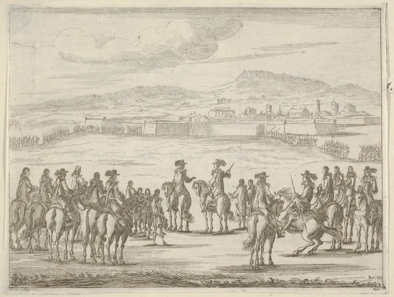 Francesco I d'Este Liberates the City of Turin and Leaves it in the Hands of the Duke of Savoy, from "L'Idea di un Principe ed Eroe Cristiano in Francesco I d'Este, di Modena e Reggio Duca VIII [...]" Wall Art by Bartolomeo Fenice (Fénis) - High-Resolution Digital Print