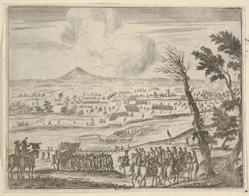 Francesco I d'Este Protects the French in Casalmaggiore from the Seige of the Spanish, from "L'Idea di un Principe ed Eroe Cristiano in Francesco I d'Este, di Modena e Reggio Duca VIII [...]" Wall Art by Bartolomeo Fenice (Fénis) - High-Resolution Digital Print