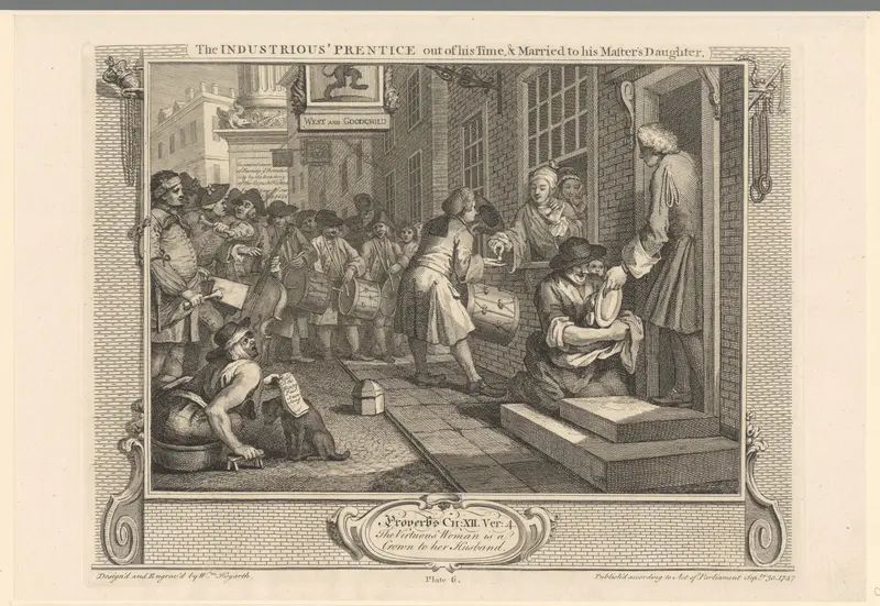 Francis Goodchild en zijn bruid worden thuis door trommelaars bezocht Wall Art by Unknown - High-Resolution Digital Print