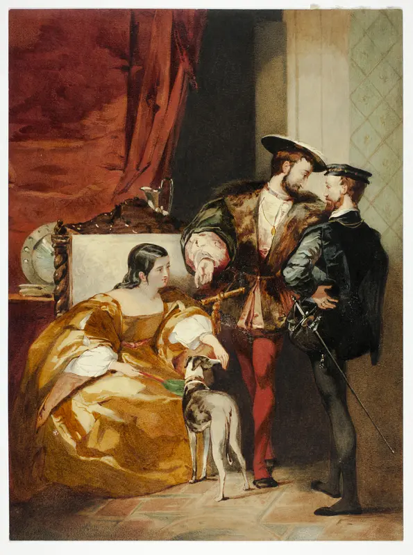 Francis I and the Duchess d'Étampes Wall Art by Richard Parkes Bonington - High-Resolution Digital Print