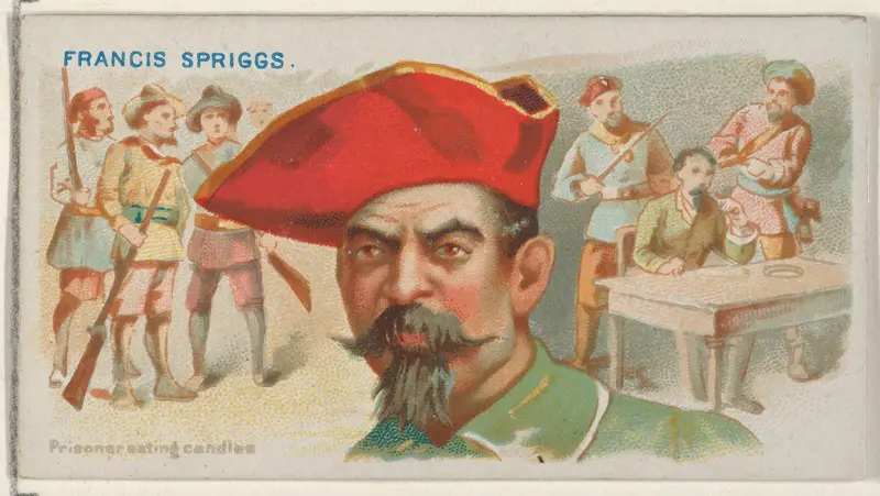 Francis Spriggs, Prisoner Eating Candles, from the Pirates of the Spanish Main series (N19) for Allen & Ginter Cigarettes Wall Art by Allen & Ginter - High-Resolution Digital Print