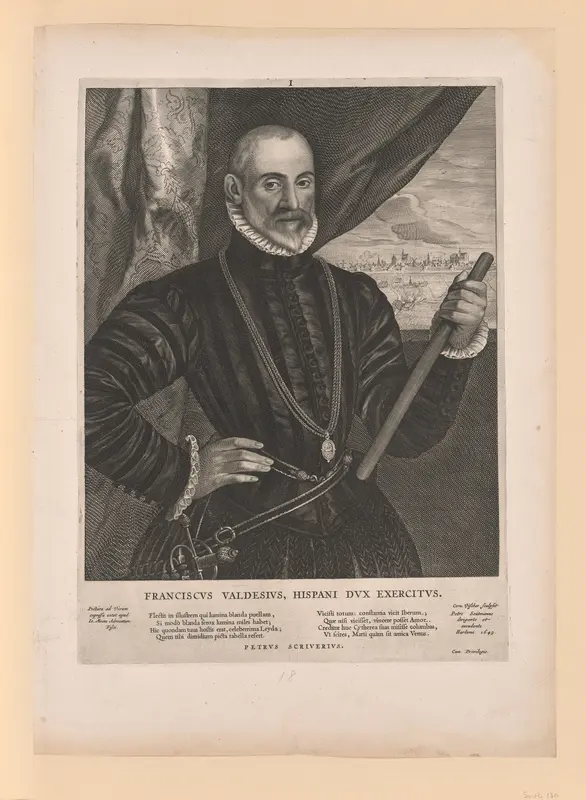 Francisco Valdes, Spanish commander, from Quatuor Personae Wall Art by Cornelis Visscher - High-Resolution Digital Print