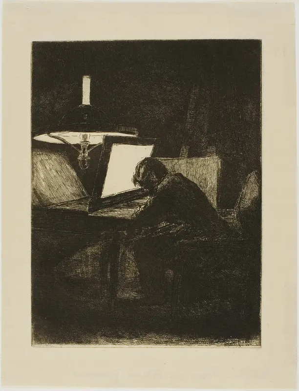 François Bonvin Etching Wall Art by François Bonvin - High-Resolution Digital Print