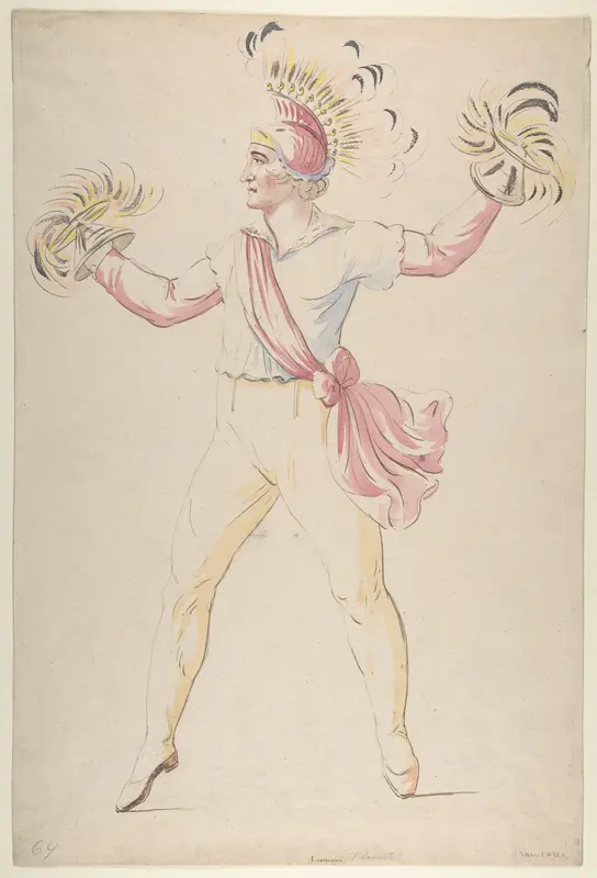 Franconi, Twirling Flaming Cones Wall Art by Abraham Louis Rodolphe Ducros - High-Resolution Digital Print
