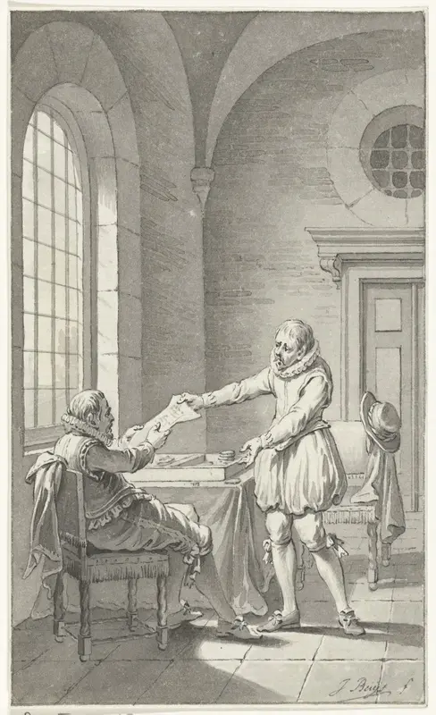Frank van Borsselen ontvangt zijn doodvonnis terwijl hij trictrac speelt, 1433 Wall Art by Unknown - High-Resolution Digital Print