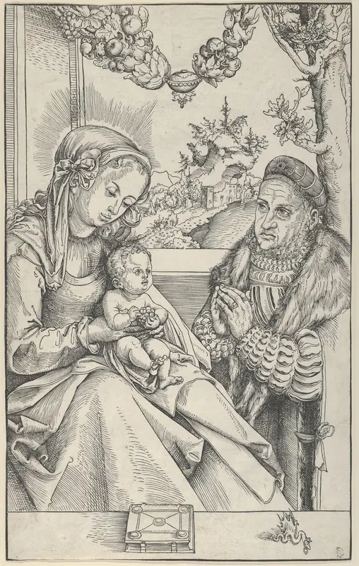 Frederick the Wise in Prayer before the Virgin and Child Wall Art by Lucas Cranach the Elder - High-Resolution Digital Print